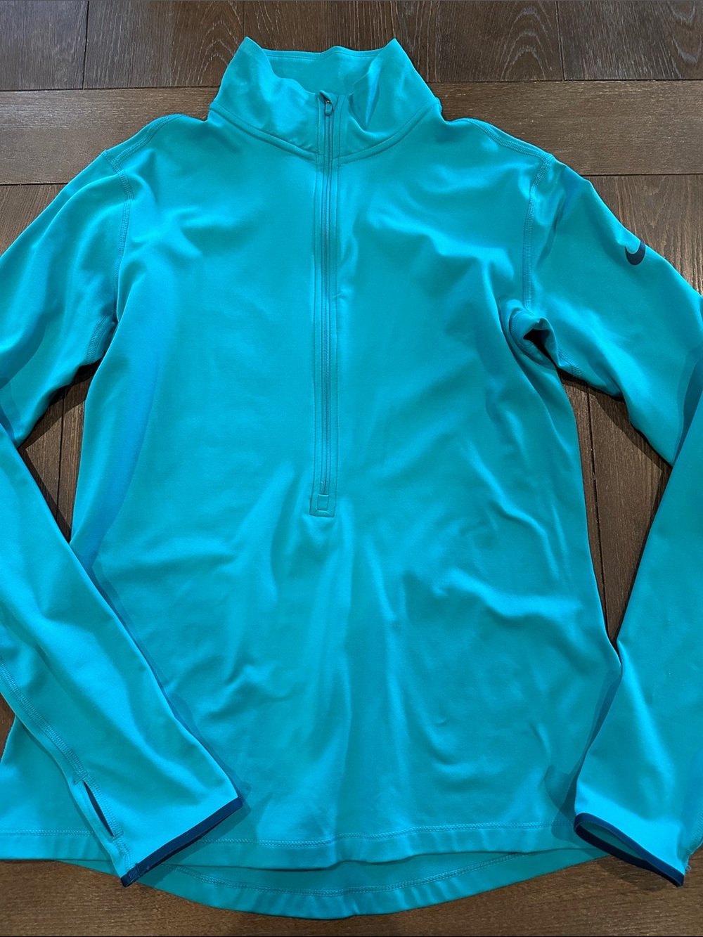 Nike Womenโs Teal Half-Zip Athletic Top